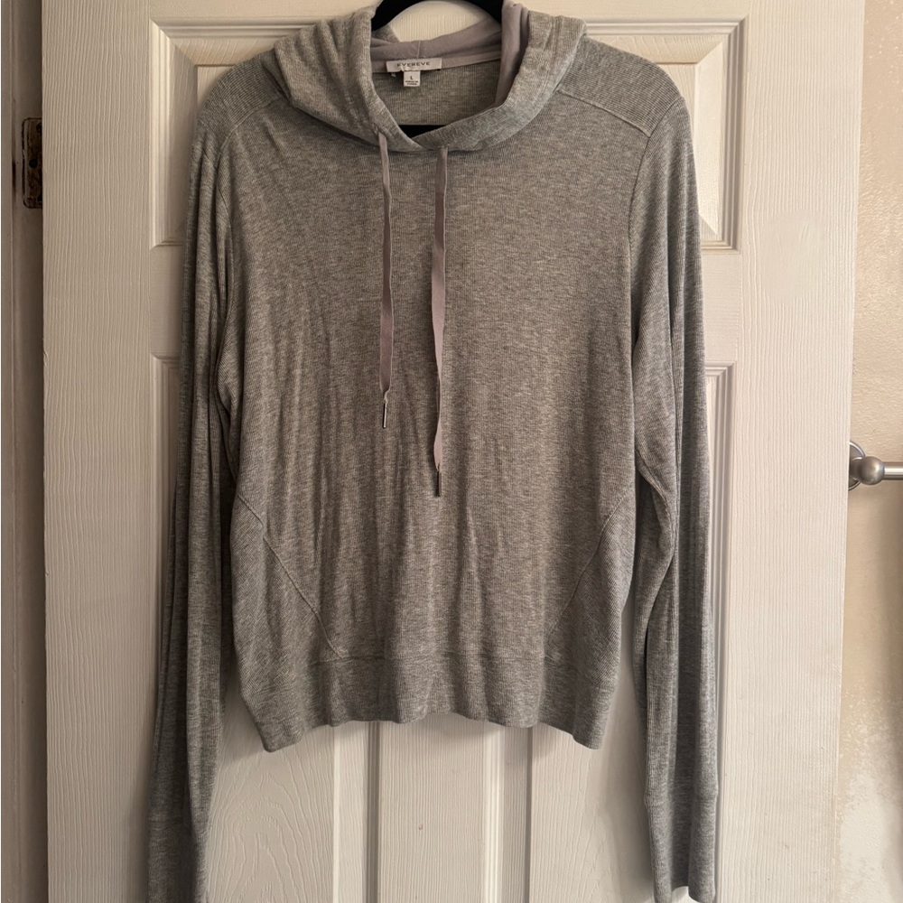 Evereve Light Gray Hooded Top